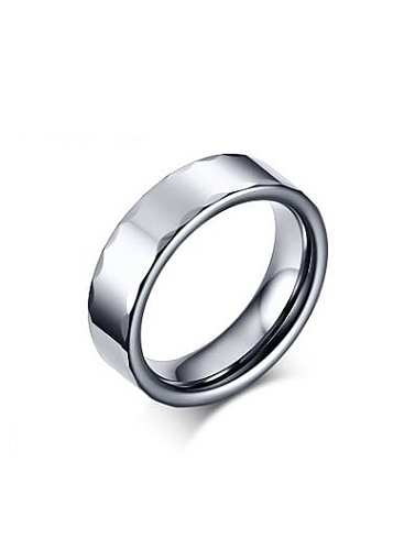 خاتم تيتانيوم على شكل هندسي عالي المصقول لجميع المطابقة
