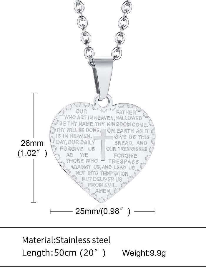 Titanium Steel Heart Hip Hop Necklace