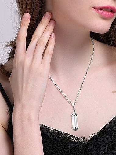 Women Temperament Perfume Bottle Lucite Titanium Pendant