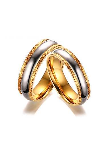 Trendy Gold Plated High Polished Geometric Titanium Ring