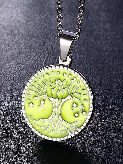Fresh Tree Shaped Glue Stainless Steel Pendant