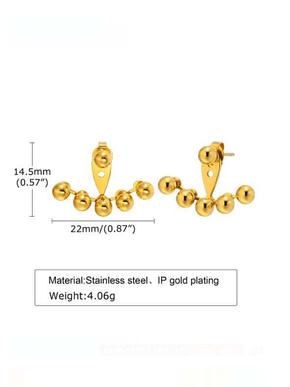 Titanium Steel Bead Geometric Minimalist Stud Earring