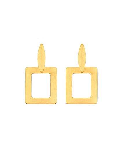 Personality Gold Plated Square Shaped Drop Earrings