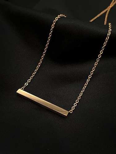 Titanium smooth Rectangle Minimalist pendant Necklace