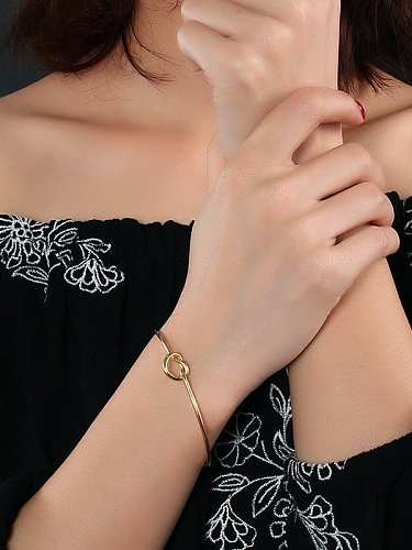 Open Design Gold Plated Stainless Steel Bangle