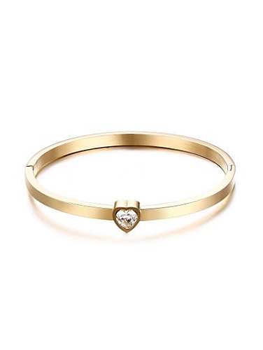Bracelet en strass en forme de coeur plaqué or à la mode