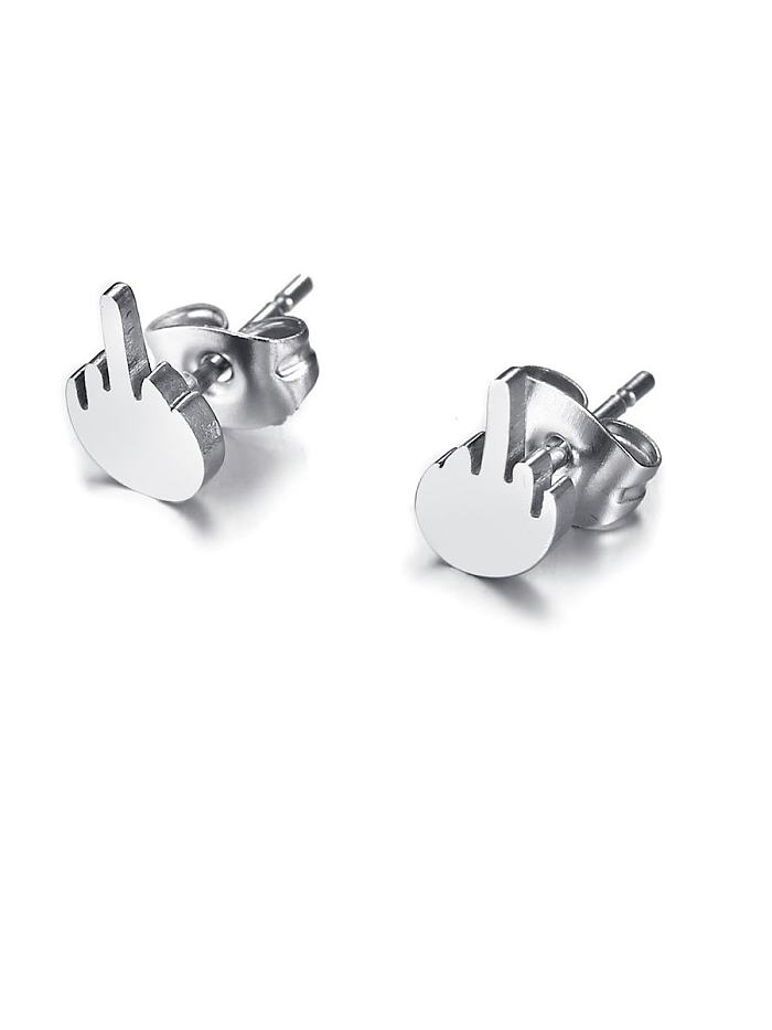 Stainless Steel With Smooth Simplistic Irregular Stud Earrings