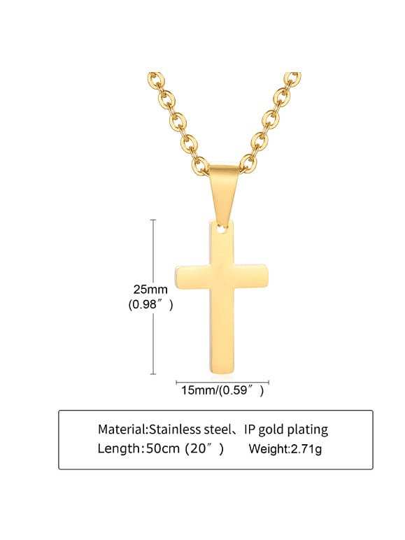 Titanium Steel Smooth Cross Minimalist Necklace