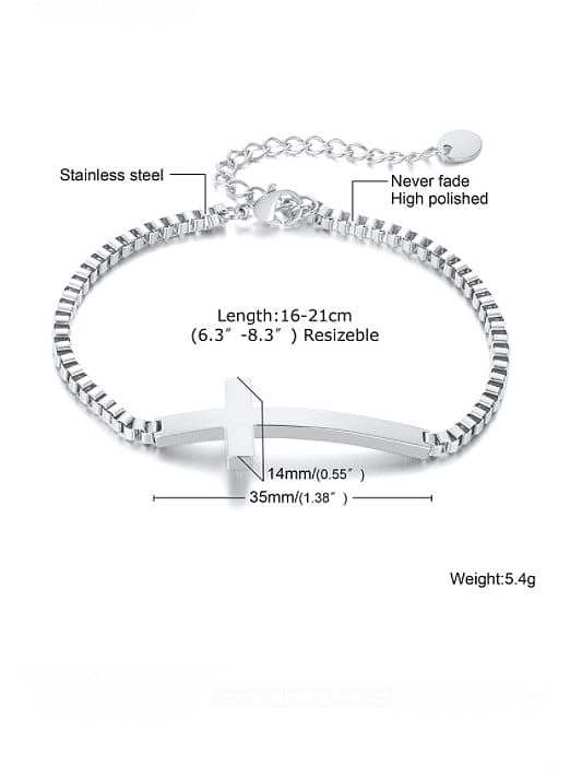 Titanium Steel Geometric Minimalist Link Bracelet