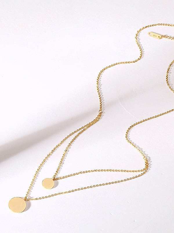 Stainless Steel With Gold Plated Simplistic Round Necklaces
