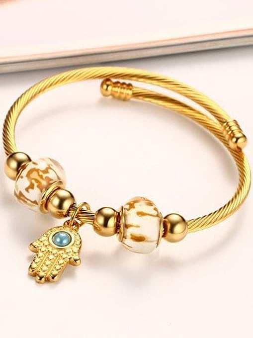 Exquisite Gold Plated Cross Shaped Titanium Bracelet