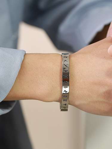 Stainless steel Geometric Vintage Cuff Bangle