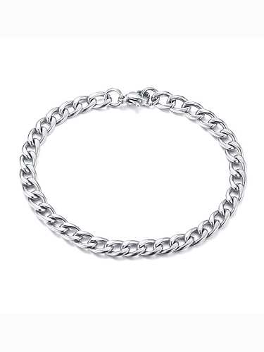 Bracelet à maillons minimalistes à chaîne géométrique creuse en acier au titane