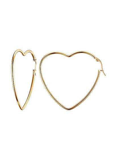 Boucles d'oreilles élégantes en forme de cœur polies en plaqué or