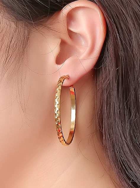 Exaggerated Gold Plated High Polished Titanium Drop Earrings