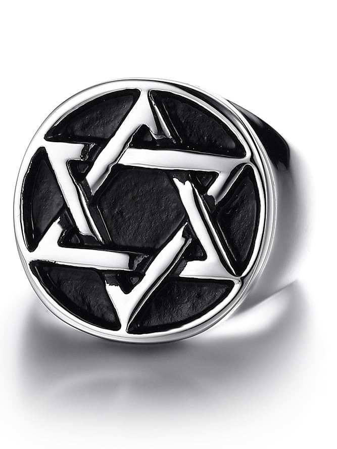 Exquisite Star Shaped High Polished Enamel Ring