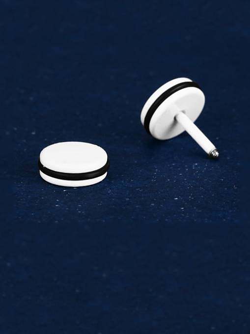 Geometrischer minimalistischer Ohrstecker aus Titan-Stahl-Emaille