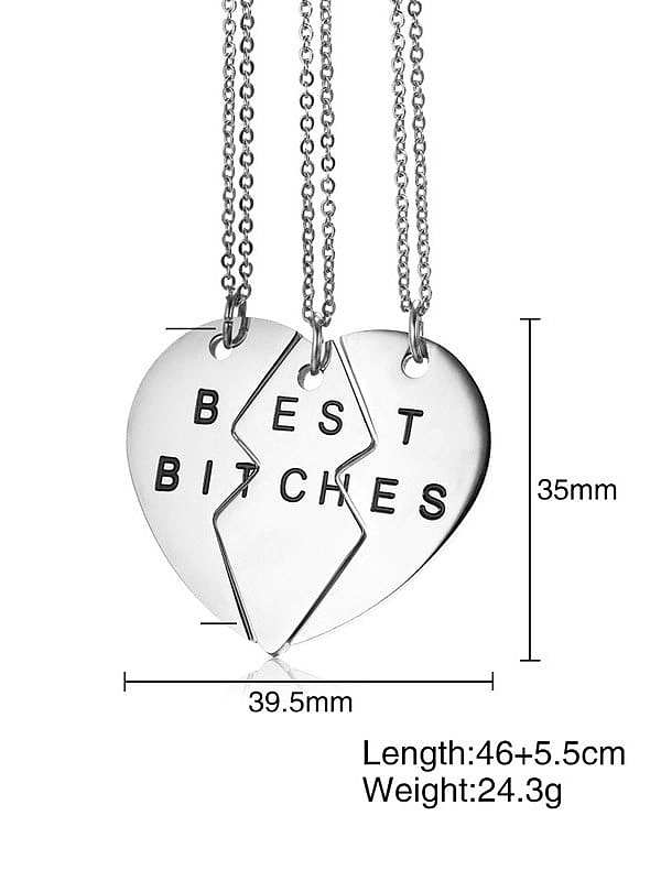 Titanium Steel Heart Minimalist Letter Penadant Necklace