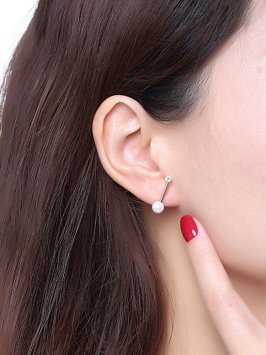 Temperament Rose Gold Plated Geometric Shell Stud Earrings