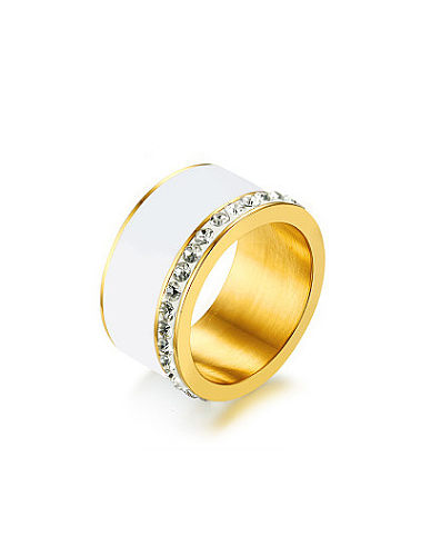 Temperament Gold Plated Glue Rhinestone Ring
