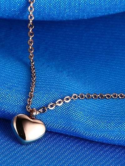 Trendy Rose Gold Plated Heart Shaped Titanium Necklace