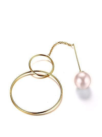 Temperament Round Shaped Artificial Pearl Drop Earrings