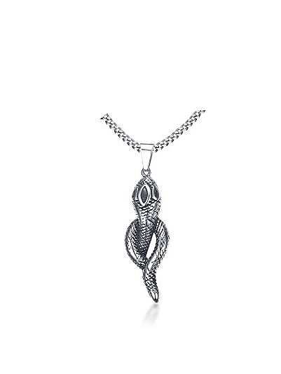Creative Snake Shaped High Polish Titanium Pendant