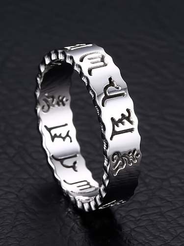 Stainless steel Letter Minimalist Band Ring