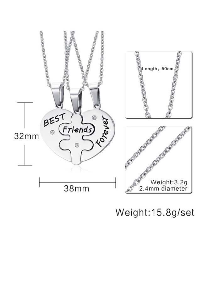 Stainless Steel With Plating gold Simple Love Pendant Necklaces