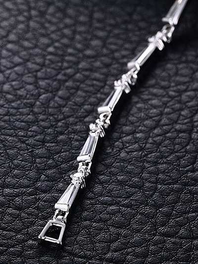 Exquisite Geometric Shaped Platinum Plated Zircon Bracelet