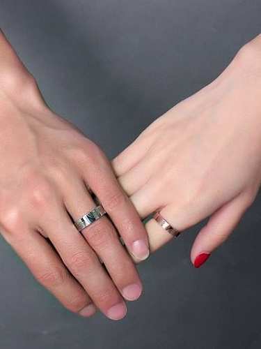Couples Creative Geometric Shaped Titanium Ring