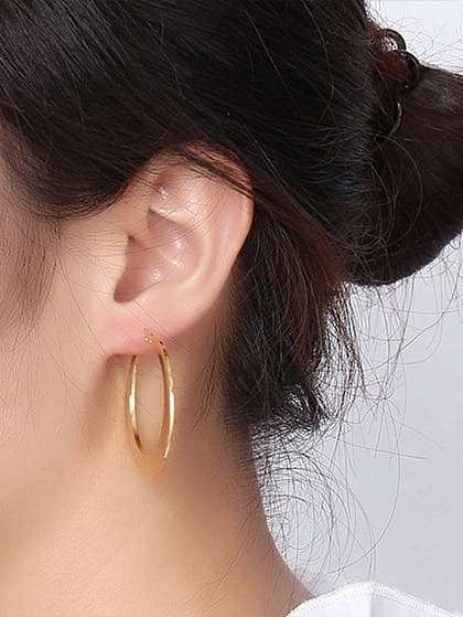 Personality High Polished Gold Plated Titanium Drop Earrings