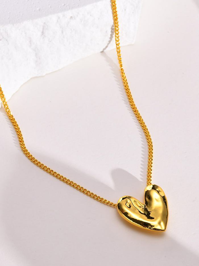 Brass Heart Minimalist Necklace