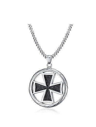 Punk Style Cross Shaped Stainless Steel Men Pendant