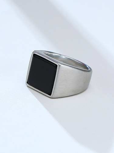 Stainless steel Acrylic Geometric Vintage Band Ring