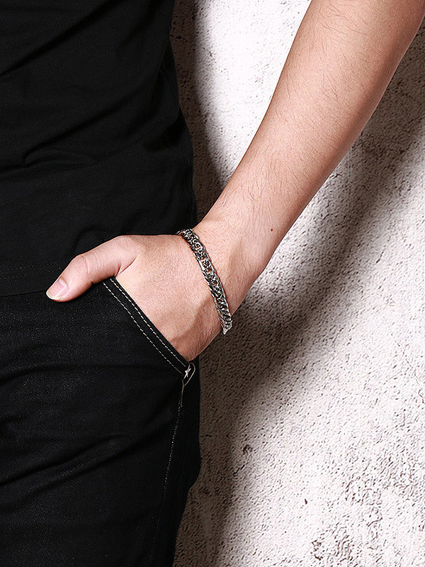 Bracelet en acier inoxydable poli à la mode