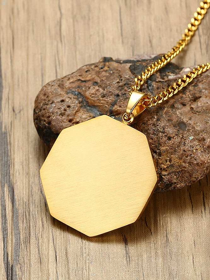 Delicate Geometric Shaped Gold Plated Titanium Necklace