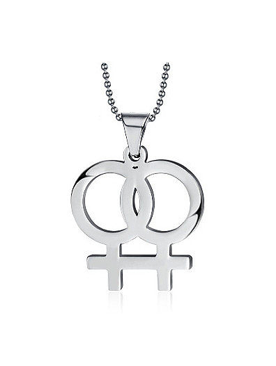 Delicate High Polished Geometric Shaped Stainless Steel Pendant