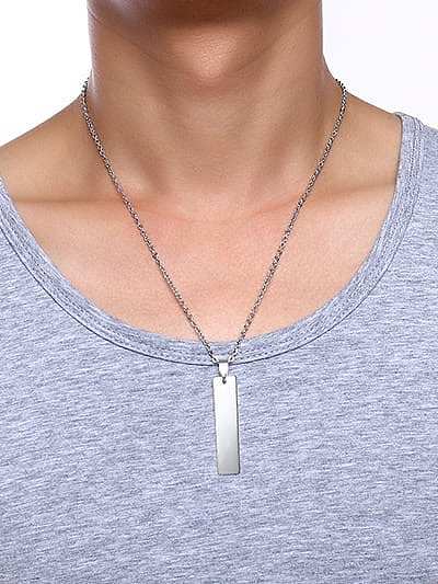 316L Surgical Steel Smooth Geometric Minimalist Necklace