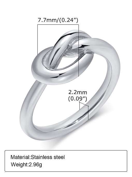 Stainless steel Geometric Knot Vintage Band Ring