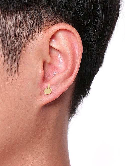 Stainless steel Irregular Minimalist palm Stud Earring