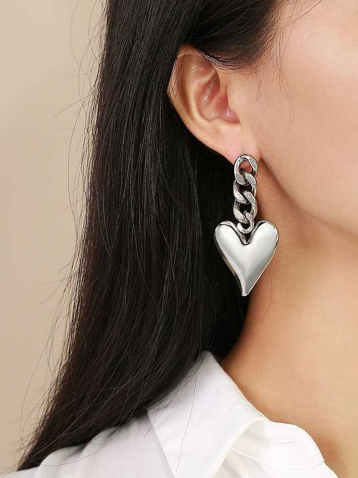 Stainless steel Heart Minimalist Drop Earring