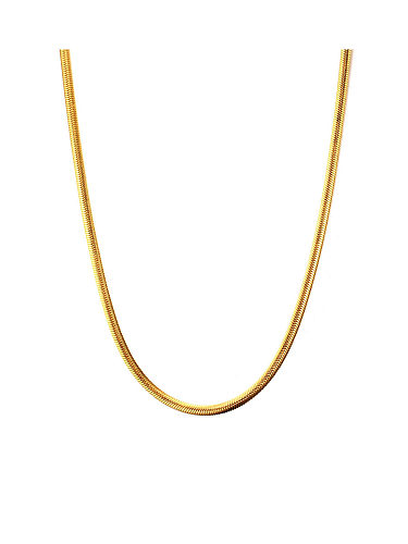 Acero inoxidable con cadena simplista chapada en oro.