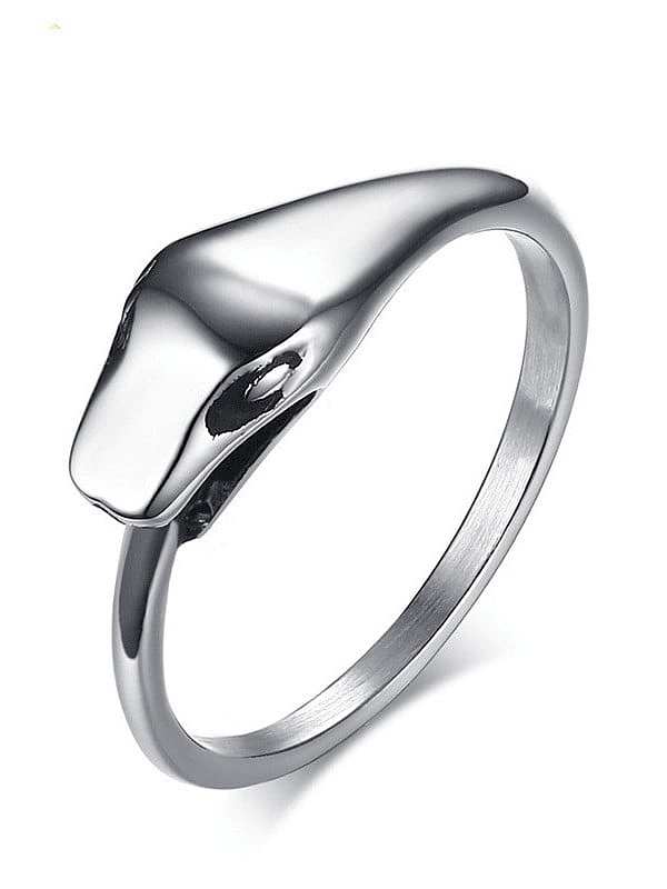 Titanium Steel Snake Minimalist Band Ring