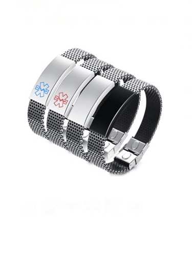 Stainless steel Leather Geometric Hip Hop Bracelet
