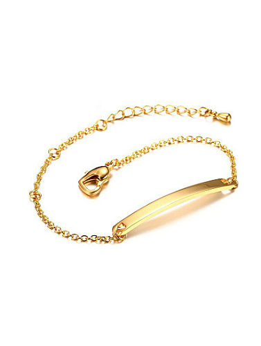 Adjustable Gold Plated Geometric Shaped Titanium Bracelet