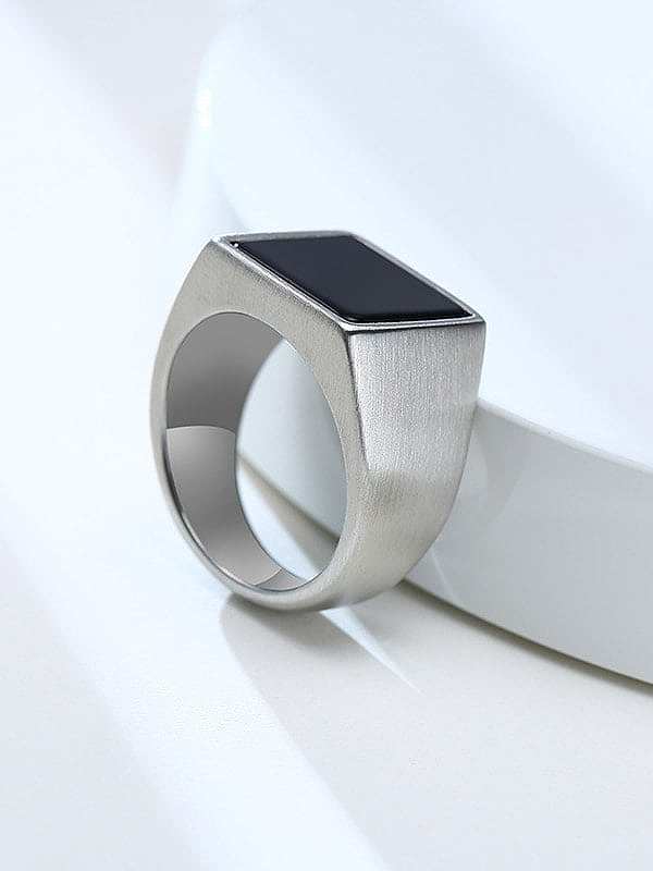 Stainless steel Acrylic Geometric Vintage Band Ring