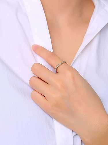 Titanium Rhinestone White Ring
