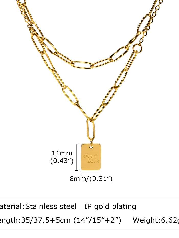 Titanium Steel Geometric Vintage Multi Strand Necklace