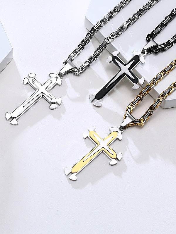 Titanium Steel Hip Hop Cross Pendant